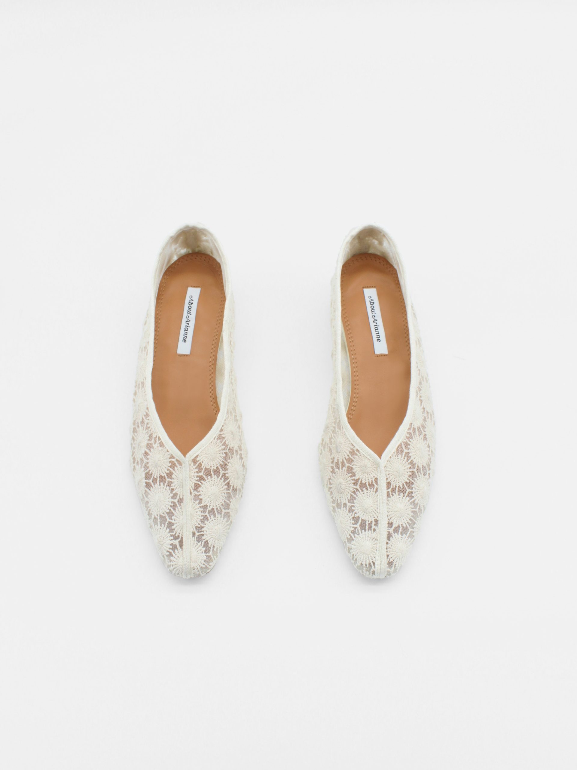 ballet pumps in white mesh by about arianne