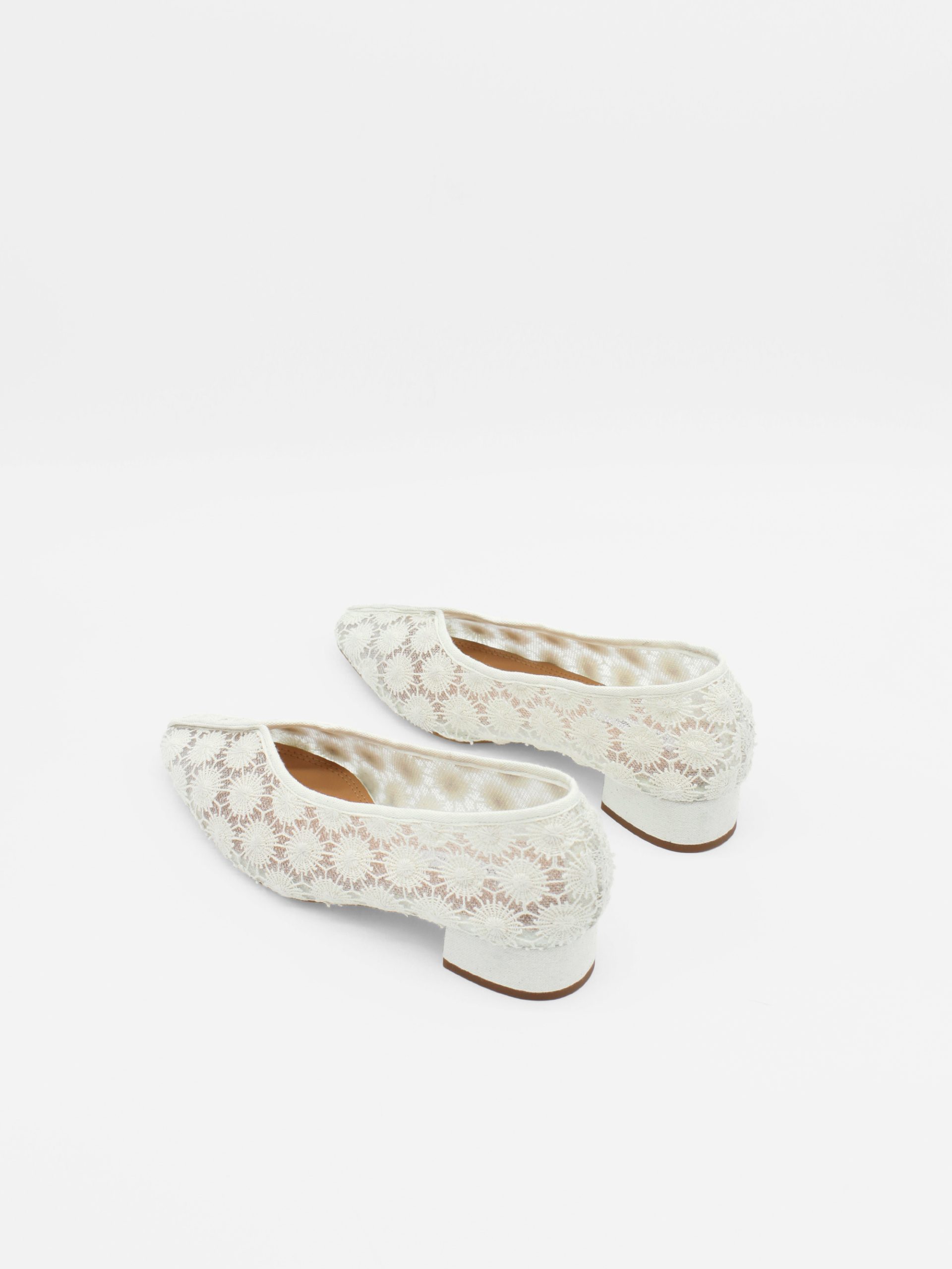 ballet pumps in white mesh by about arianne