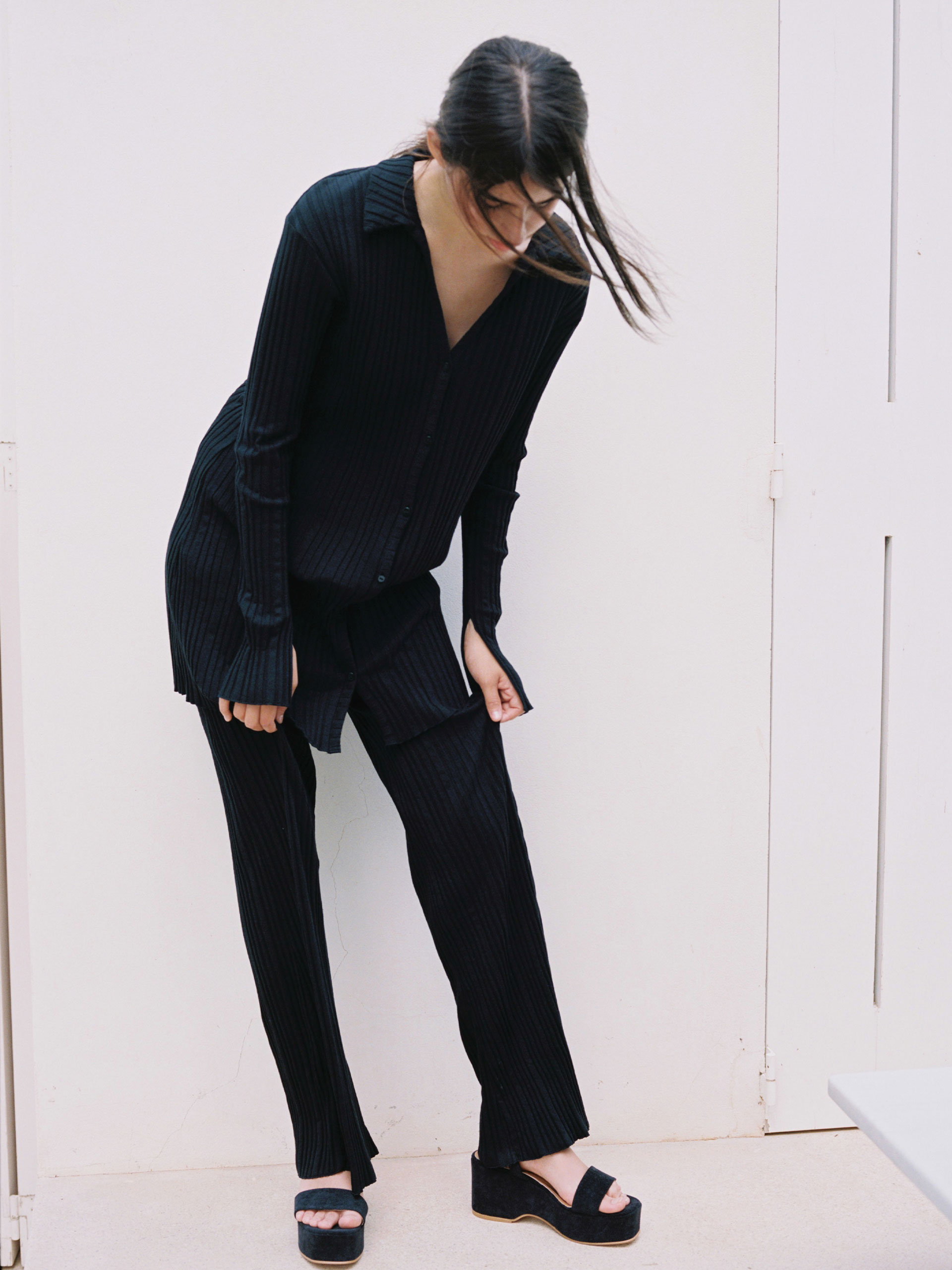 corduroy black platforms